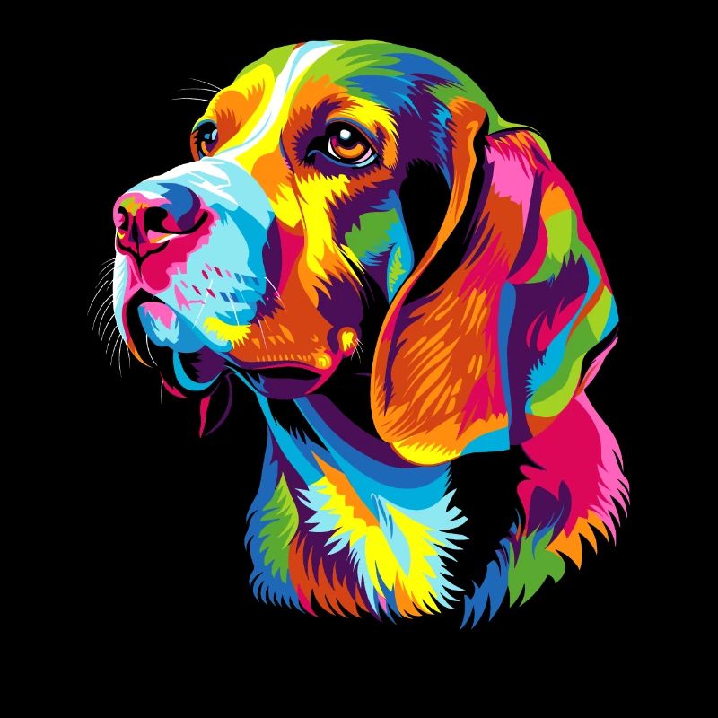 Beagle Welpe Popart Süßer Hund Bunte Farben Beagle