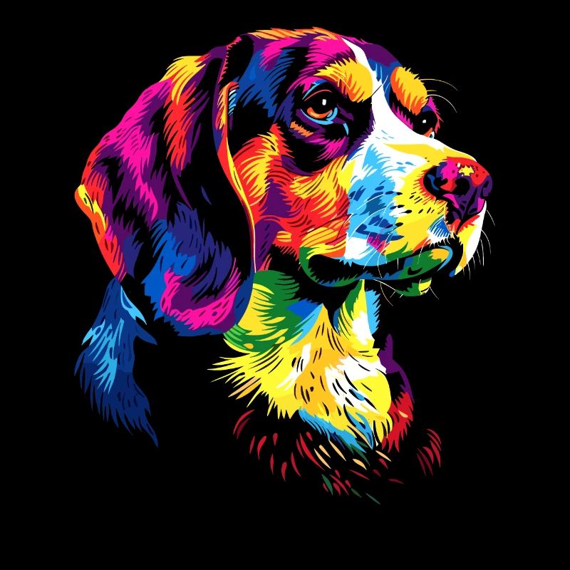 Beagle Welpe Popart Süßer Hund Bunte Farben Beagle