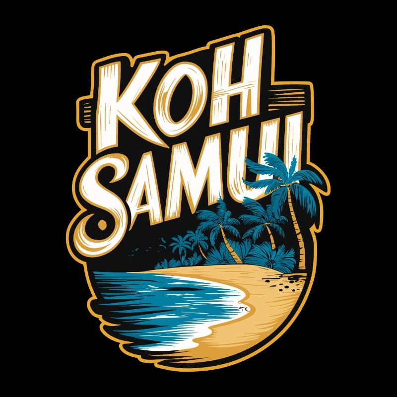 Plage souvenir de Koh Samui et palmiers