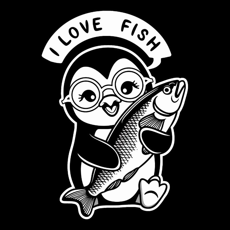 Mignon amateur de poissons pingouins - J’adore