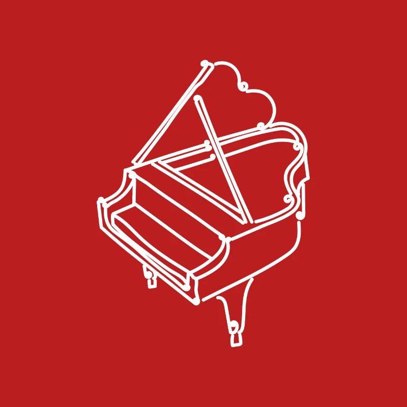 Piano à queue dessiné au trait