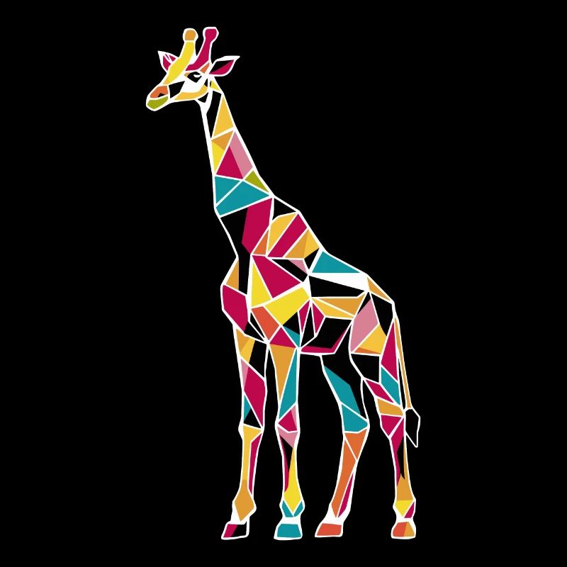 Colorful Giraffe Mosaic Artwork