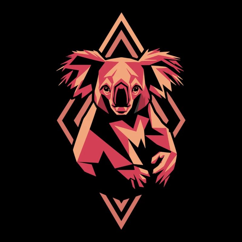 Geometrischer Koala im Retro-Stil
