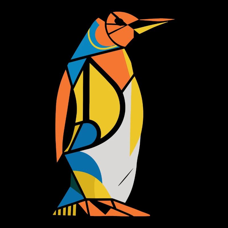 Bunter Pinguin Geometrisches Kunstwerk