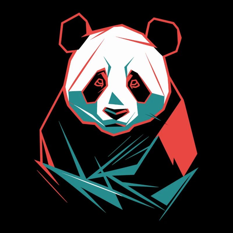 Abstrakter Panda mit modernen Farben