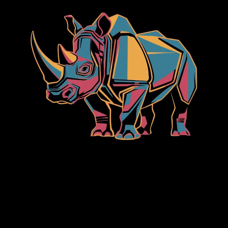 Rhinocéros géométrique coloré