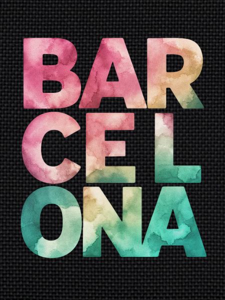 Souvenir de Barcelone Style Aquarelle