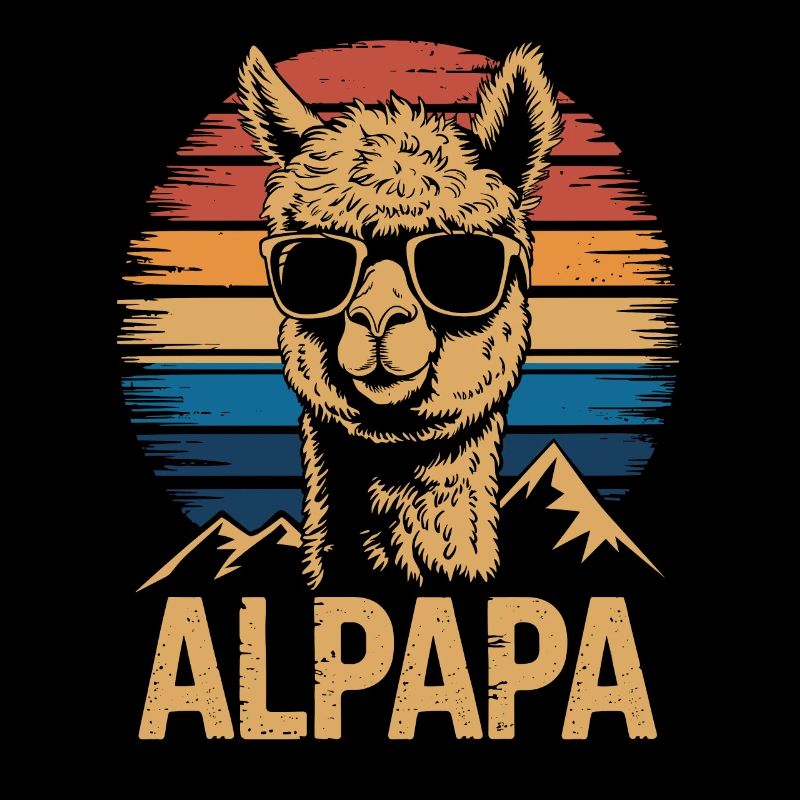 Cool Alpapa Alpaga papa avec lunettes de soleil