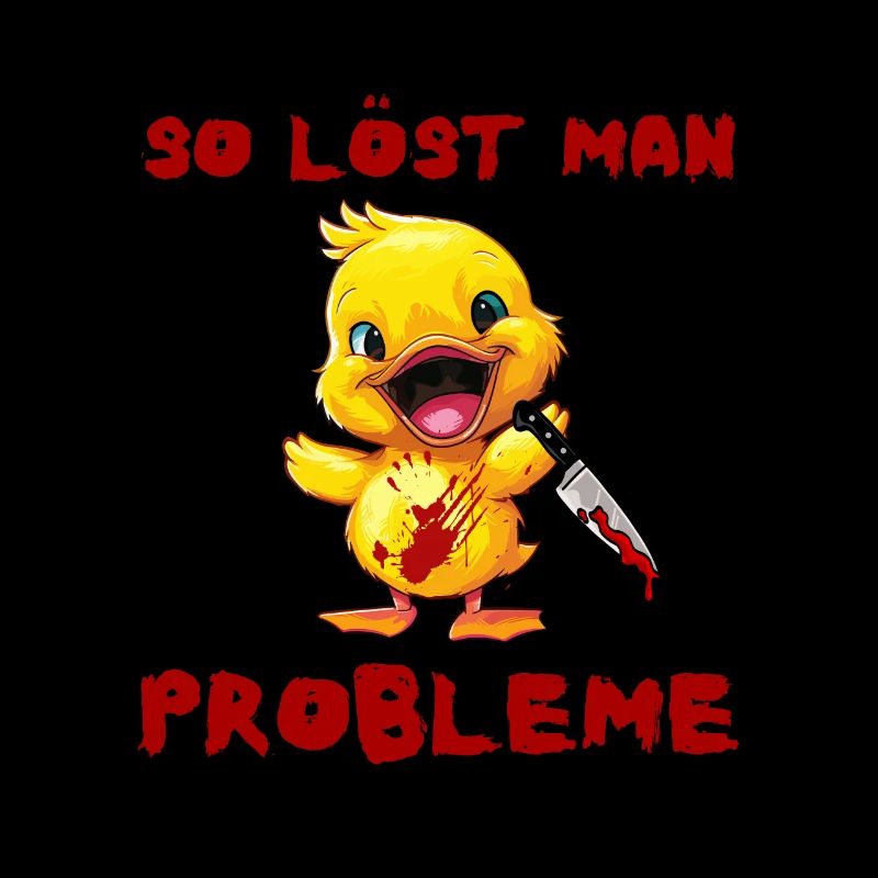 How to solve problems - duck with knife Halloween