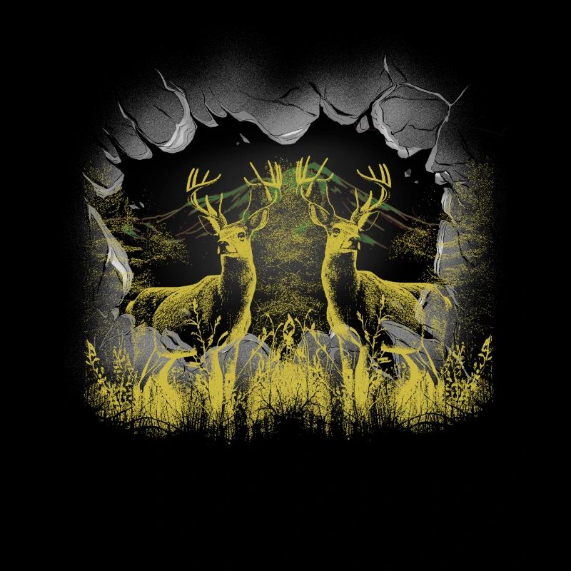 mystisch Wald Hirsche Hirsch Rotwild Natur Rehbock