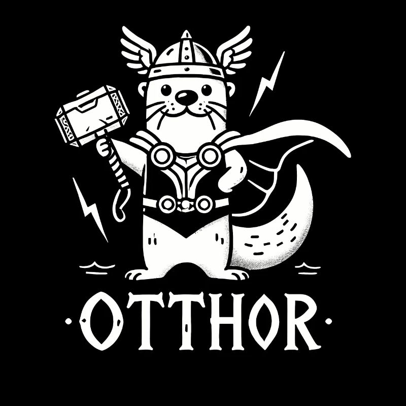 Otthor Otter Funny Viking Pun Vikings Otters Odin