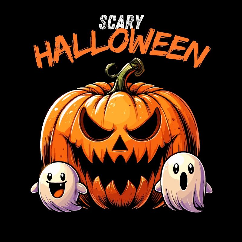 Halloween Pumpkin Grimace Ghosts Horror Creepy