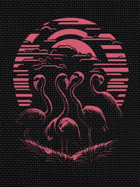 Elegant Flamingos Sunset