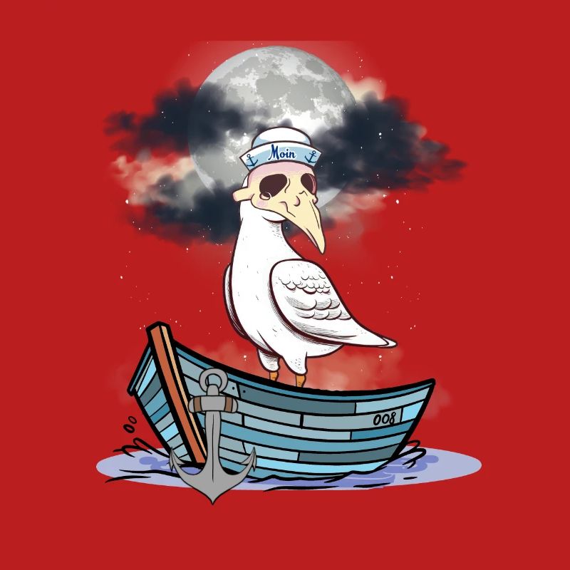 Halloween Möwe Möwen Boot Fährmann Boote