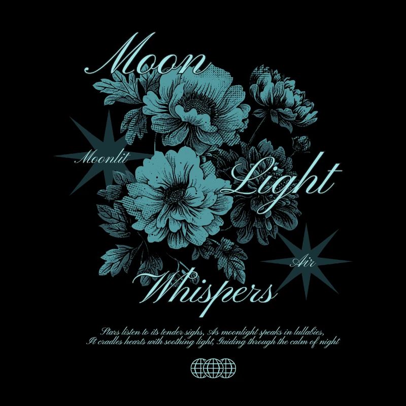 Moonlight Whispers Floral Art Design