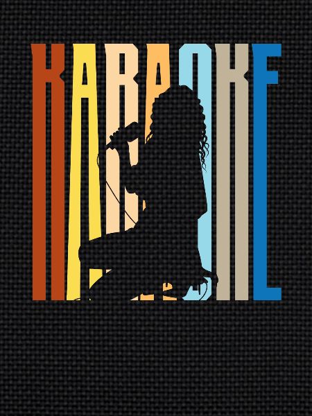 Karaoke Singer Silhouette Retro