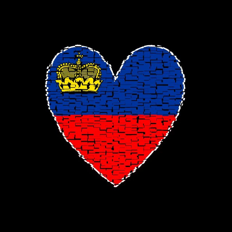 Drapeau du Liechtenstein Coeur Vaduz