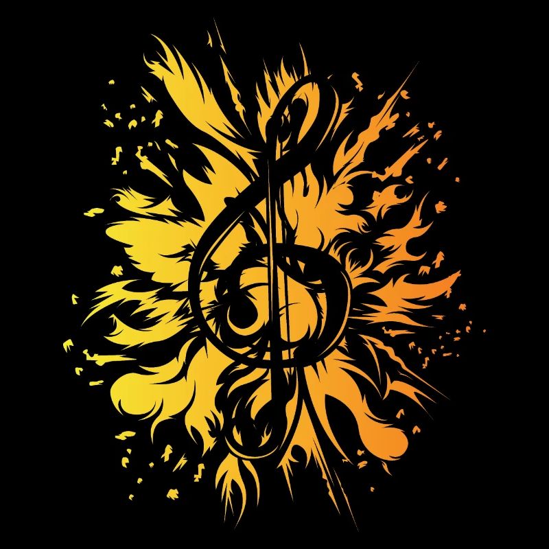 Musik Notenschlüssel Explosion Farben Symbol Logo