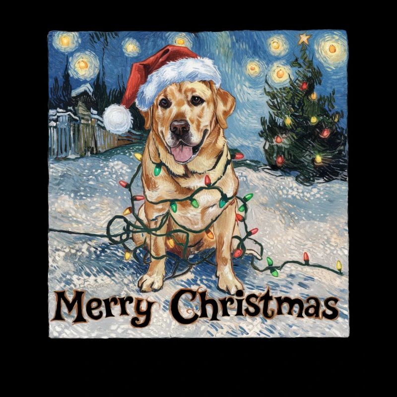Labrador Retriever Christmas Lights Dog