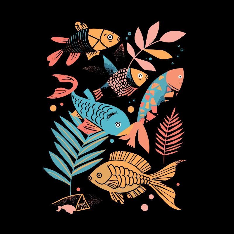 Fischen Cartoon Stil