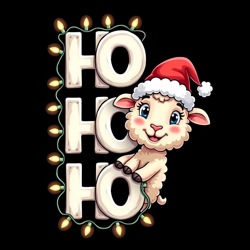 ho ho ho - schaf spruch - Weihnachtshemd