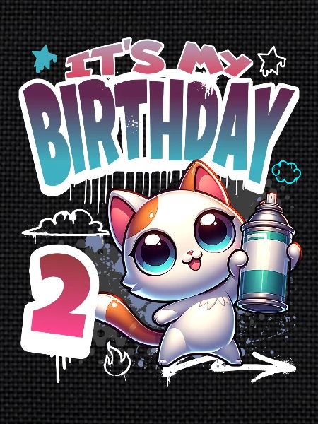 2nd Birthday Cat Graffiti