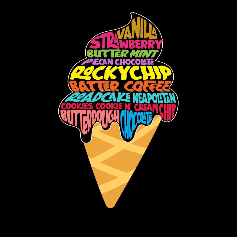 Amateurs de crème glacée Variété de saveurs colorées