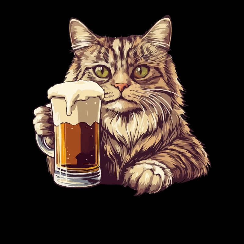 Chat amateur de bière soirée illustration