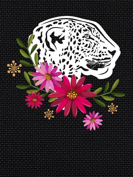Leopard With Flowers