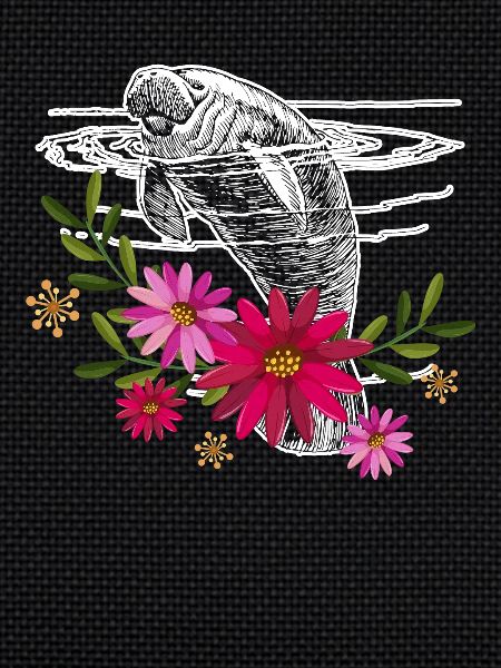 Manatee With Flowers