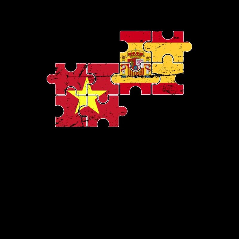 Vietnam Spanien Vintage Flagge Spanier Vietnamese