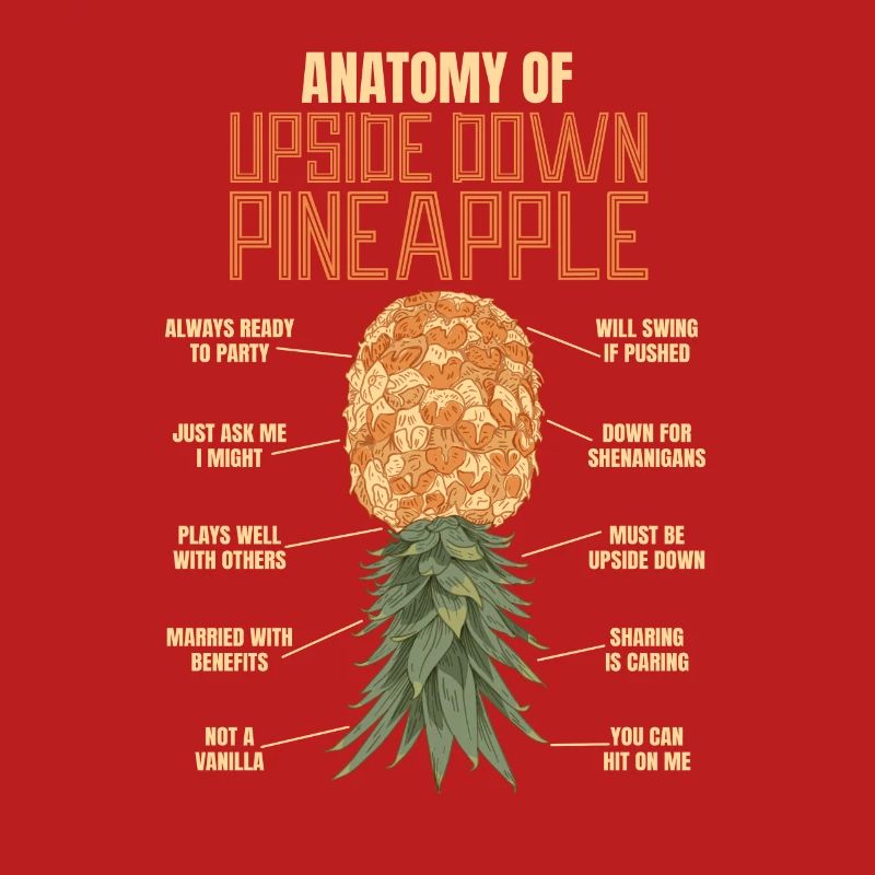 Anatomie d'un ananas à l'envers pour