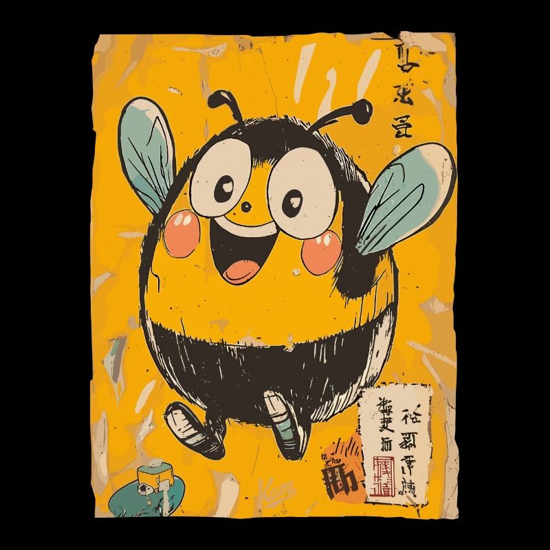 Cheerful chubby Japanese bee