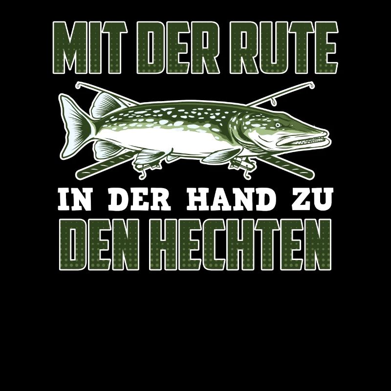 Hecht Angler MIT DER RUTE IN DER HAND ZU DEN