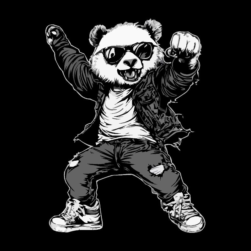 Cooler Tanzender Panda Mit Sonnenbrille Und Jacke