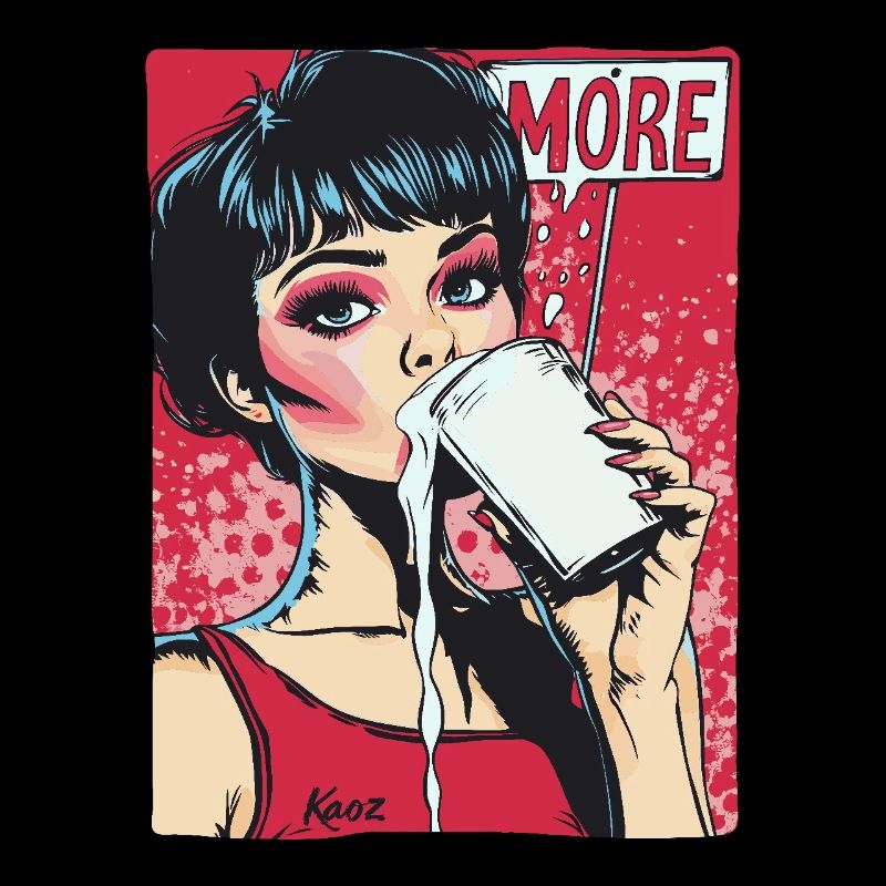 A woman drinks more milk