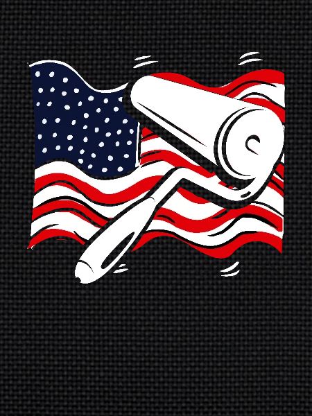 Painter with American Flag