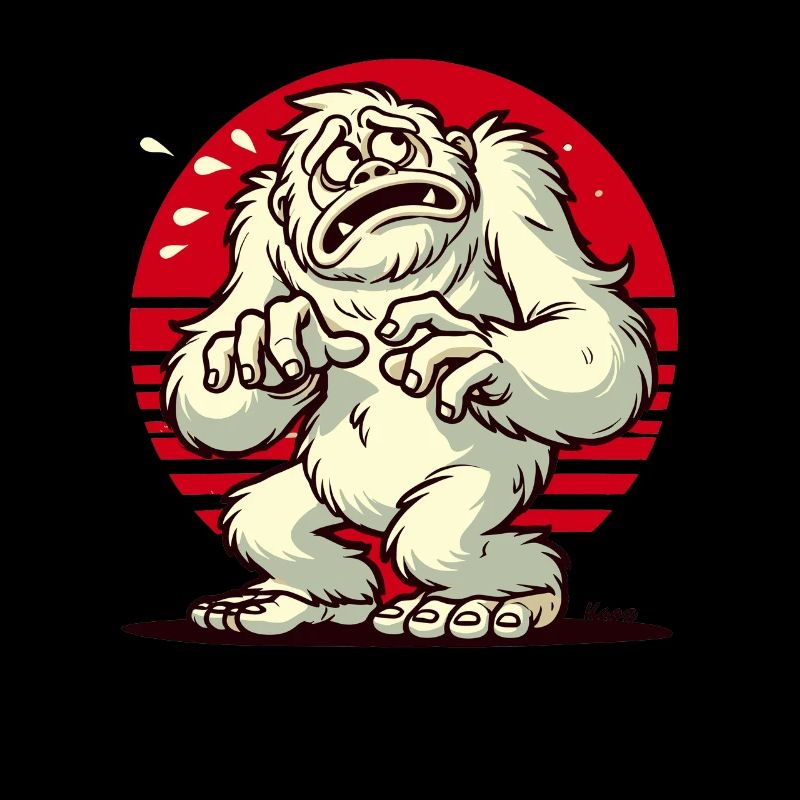 Effrayé drôle Yéti Bigfoot effrayé