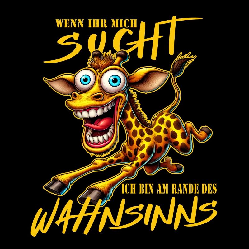 Crazy Giraffe on the Edge of Madness Comic Style