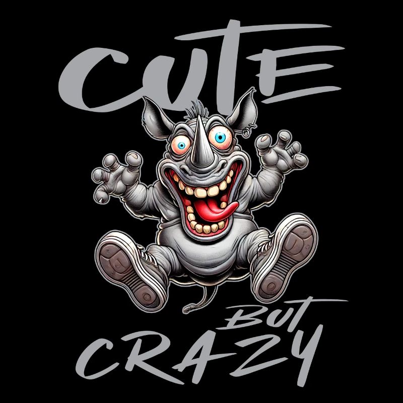 Cute but Crazy Nashorn Comic Stil lustiges Motiv