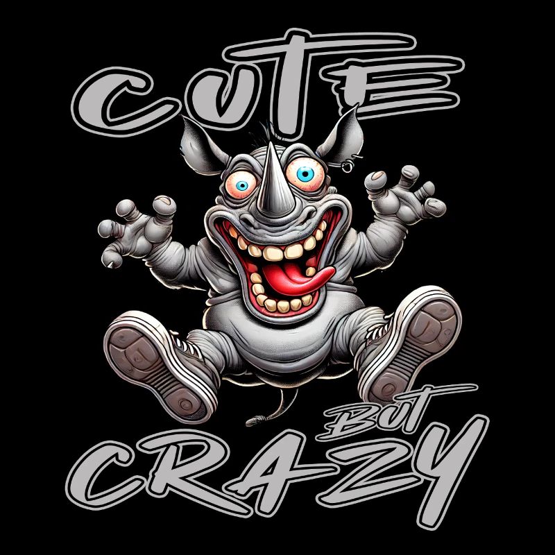 Cute but Crazy Nashorn Comic Stil lustiges Motiv