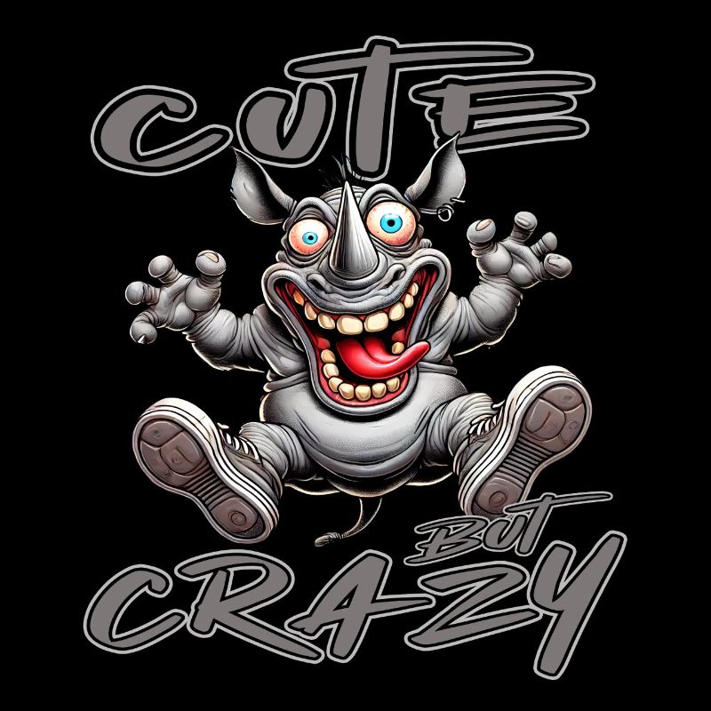 Cute but Crazy Nashorn Comic Stil lustiges Motiv