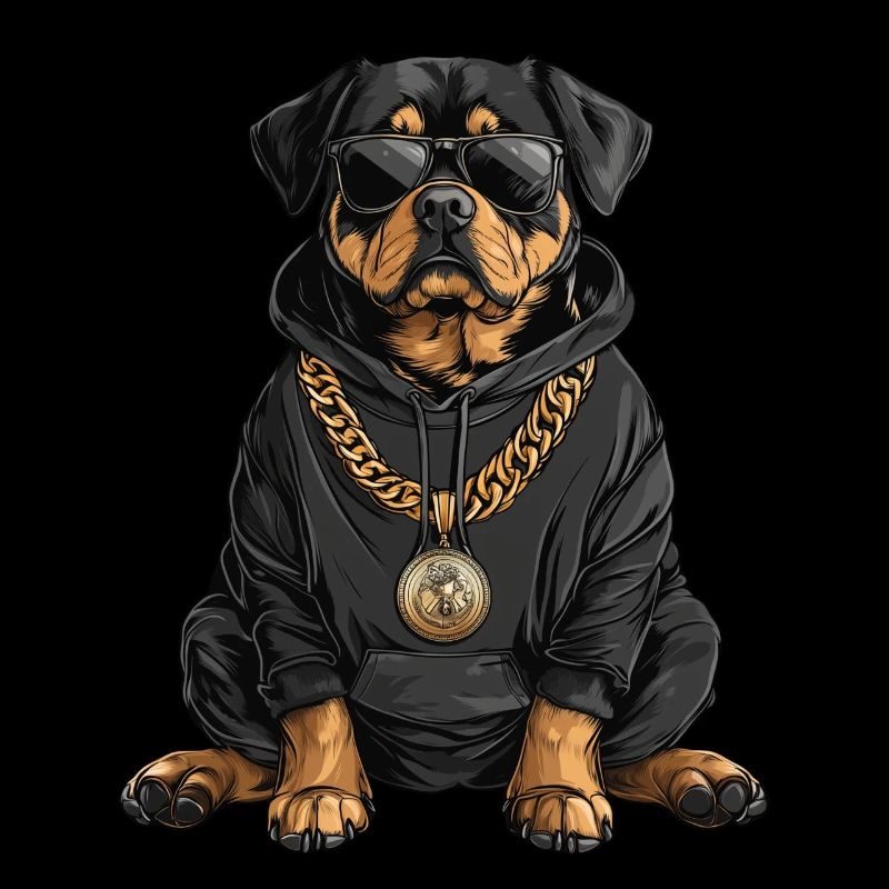 Cooler Rottweiler im Hip-Hop Style