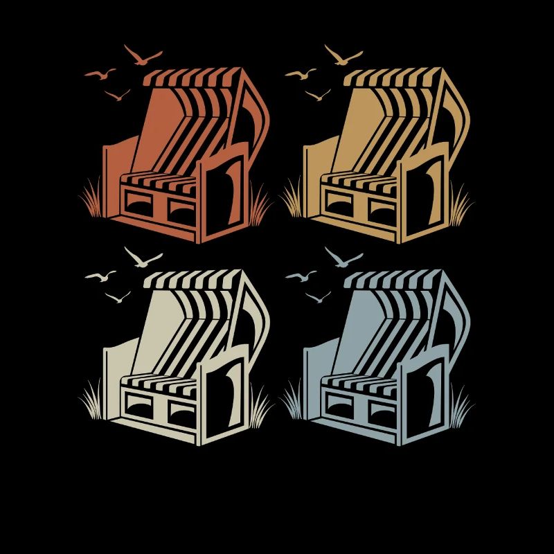 Chaise de plage Rétro - Vintage - Silhouette