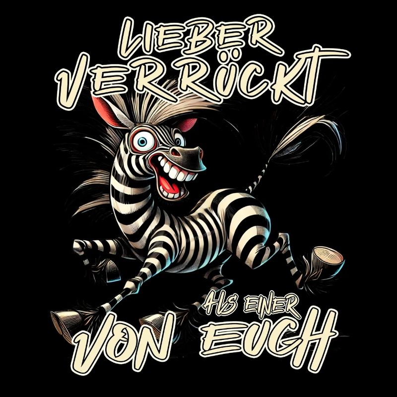 Verrücktes Zebra Lieber verrückt als einer von euc
