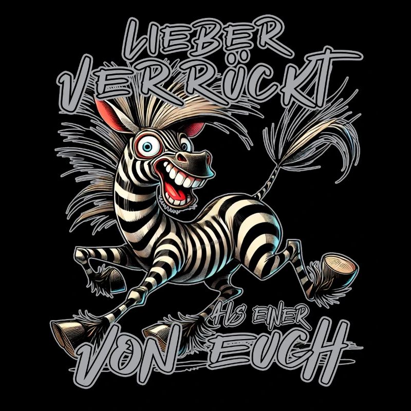 Zebra Lieber verrückt als einer von euch