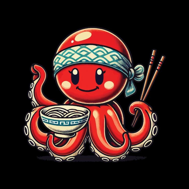 Nouilles Ramen Japonaises Anime Octopus