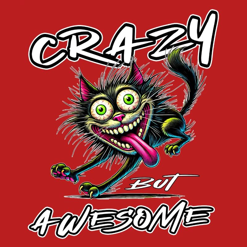 Crazy but Awesome cat comic style