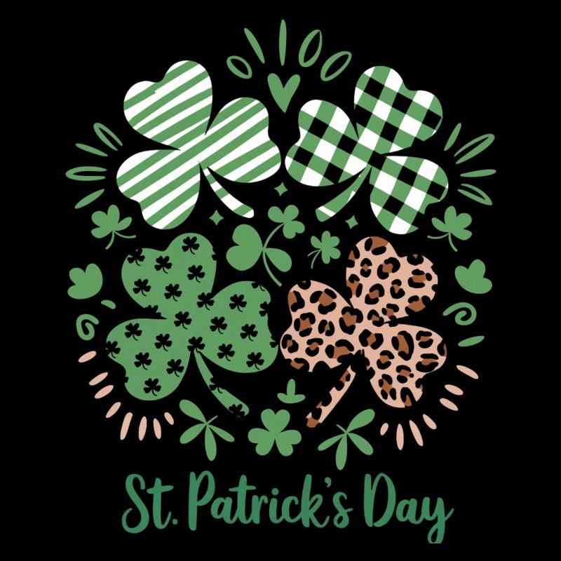 Trèfle à carreaux à imprimé léopard Trèfle Saint-Patrick