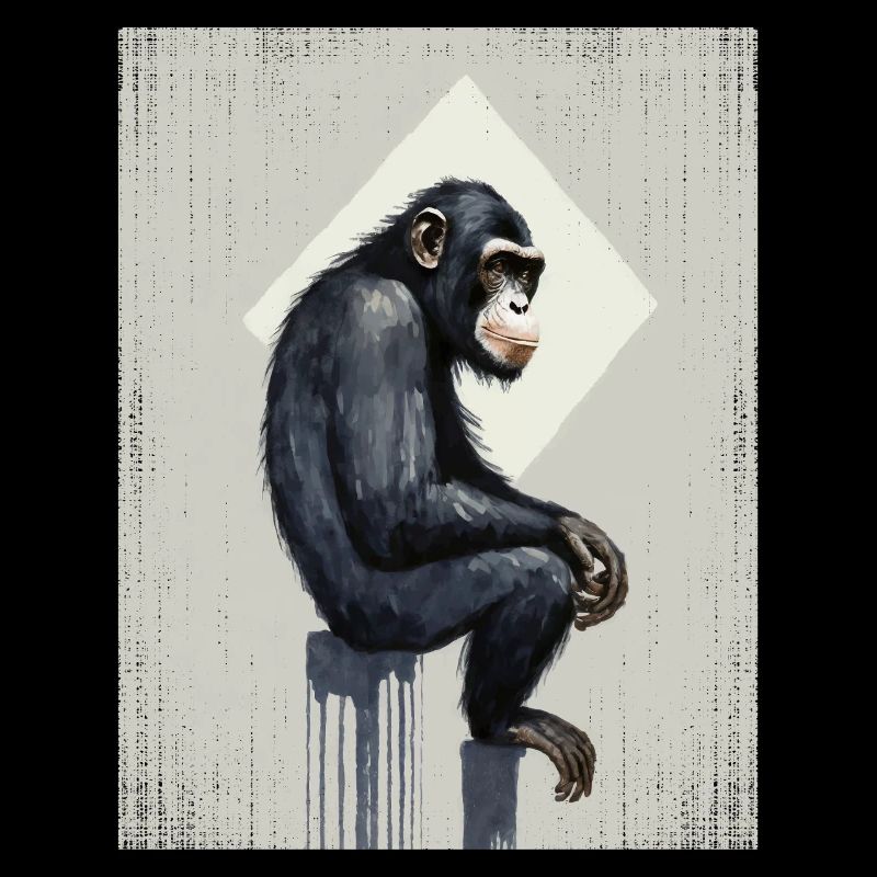 Chimpanzee Street Art Graffiti in Square Primate
